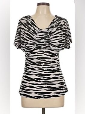 4/$20 Isabella Rodriguez Black & White Zebra Print Cowl Neck Top